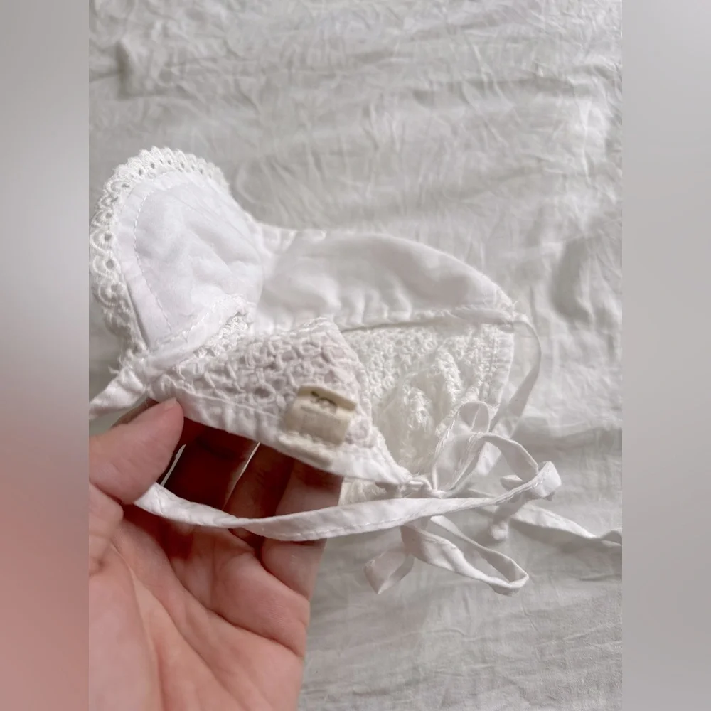 Baby Eyelet cotton Bonnet